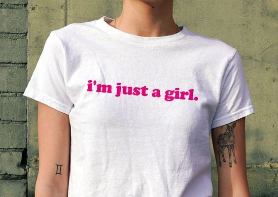 Just a girl Crop Top for Women - Aesthetic Phone Cases - Culltique