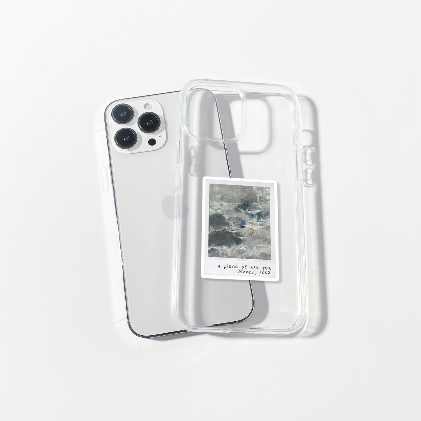 Claude Monet Sea Polaroid Aesthetic Silicone Clear Case