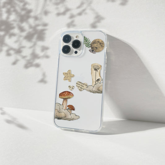 Mushrooms Vintage Aesthetic Silicone Clear Case