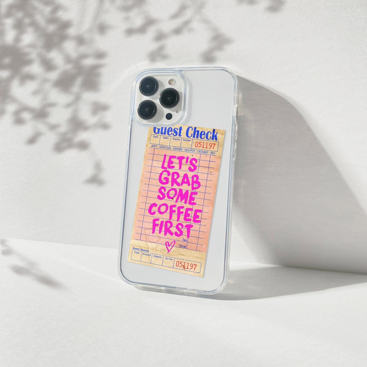 Coffee Guest Check Silicone Clear Case