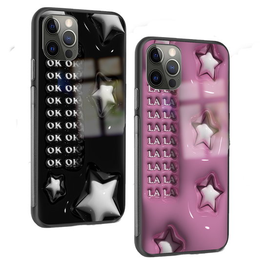 OK-OK-OK / LA-LA-LA Matching Phone Glass Cases - Aesthetic Phone Covers - Culltique