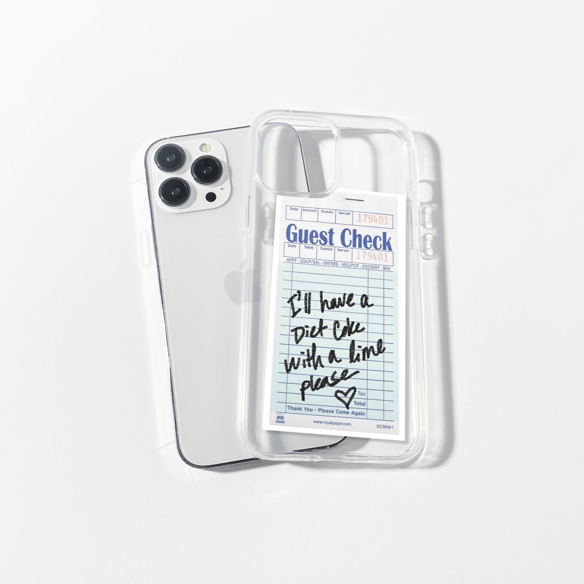 Diet Coke Guest Check Silicone Clear Case Diet Coke Guest Check Silicone Clear Case