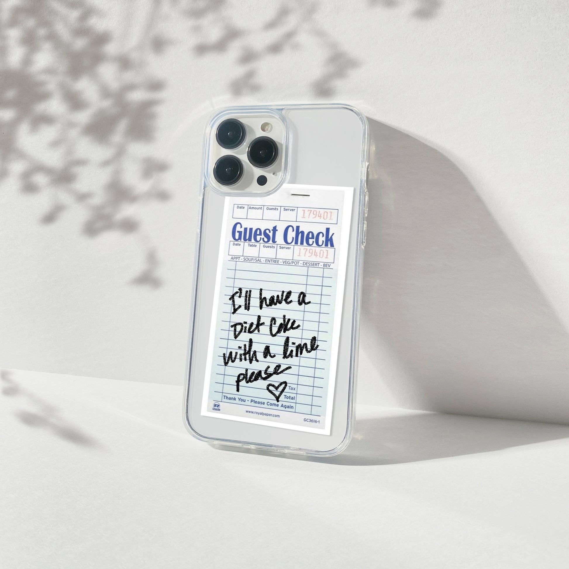 Diet Coke Guest Check Silicone Clear Case Diet Coke Guest Check Silicone Clear Case