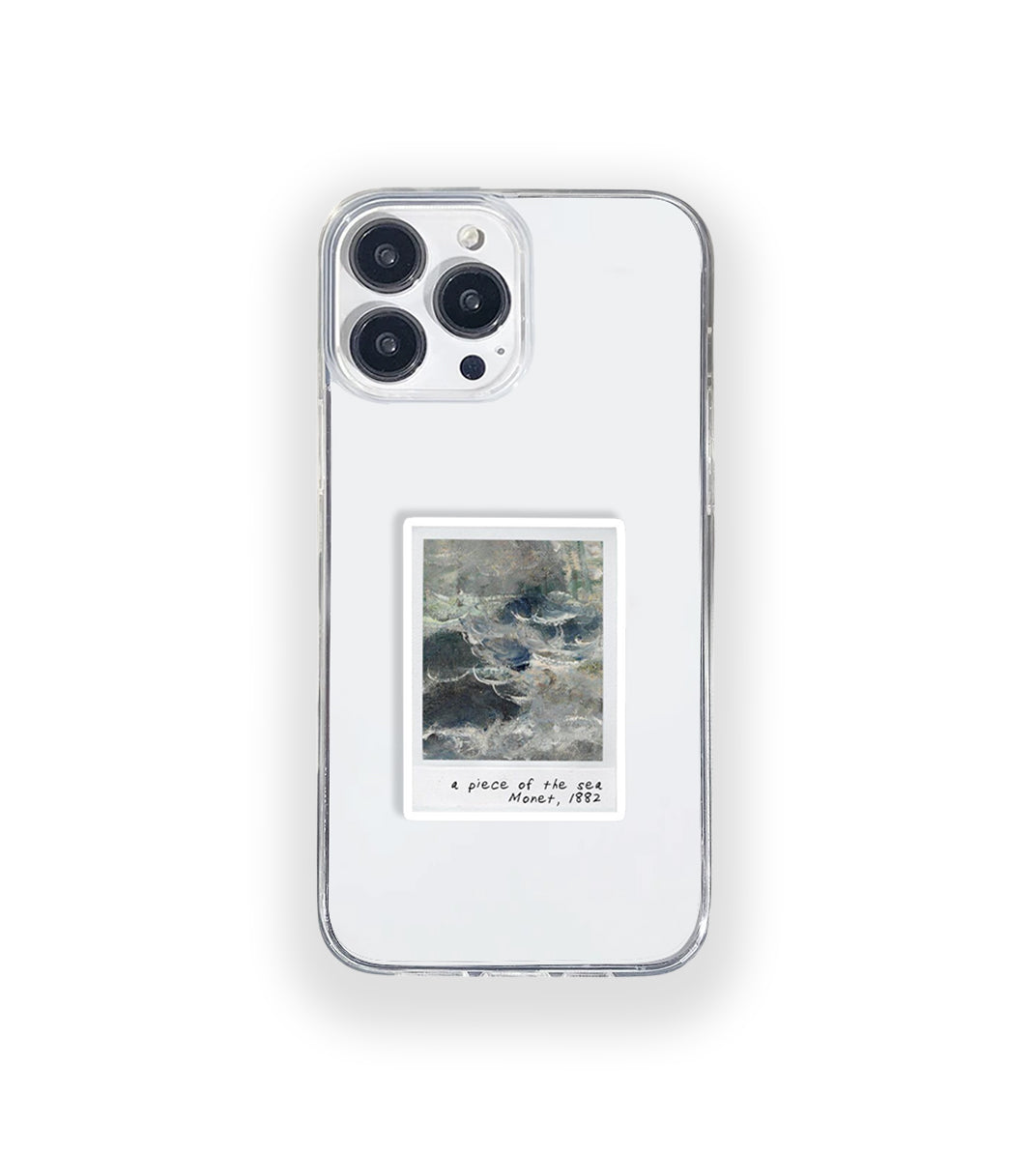 Claude Monet Sea Polaroid Aesthetic Silicone Clear Case