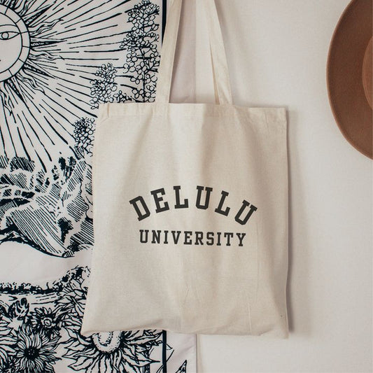 Delulu University Tote Bag - Aesthetic Phone Cases - Culltique