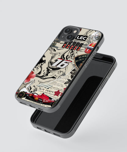 F1 Leclerc Car Glass Phone Case Cover