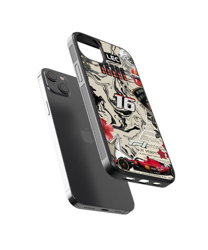 F1 Leclerc Car Glass Phone Case Cover