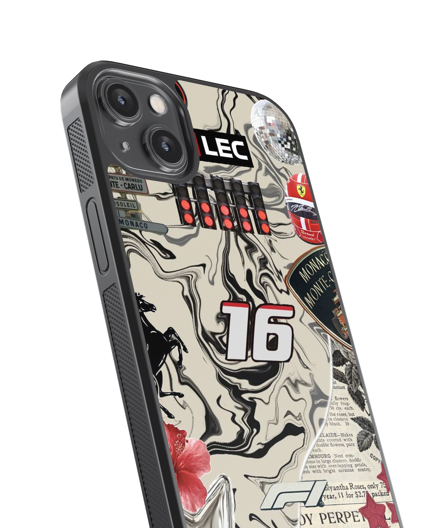 F1 Leclerc Car Glass Phone Case Cover