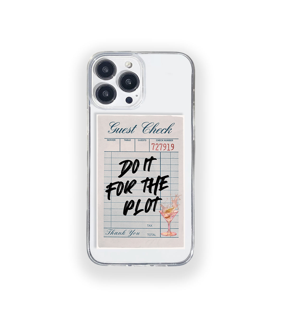 For The Plot Guest Check Silicone Clear Case