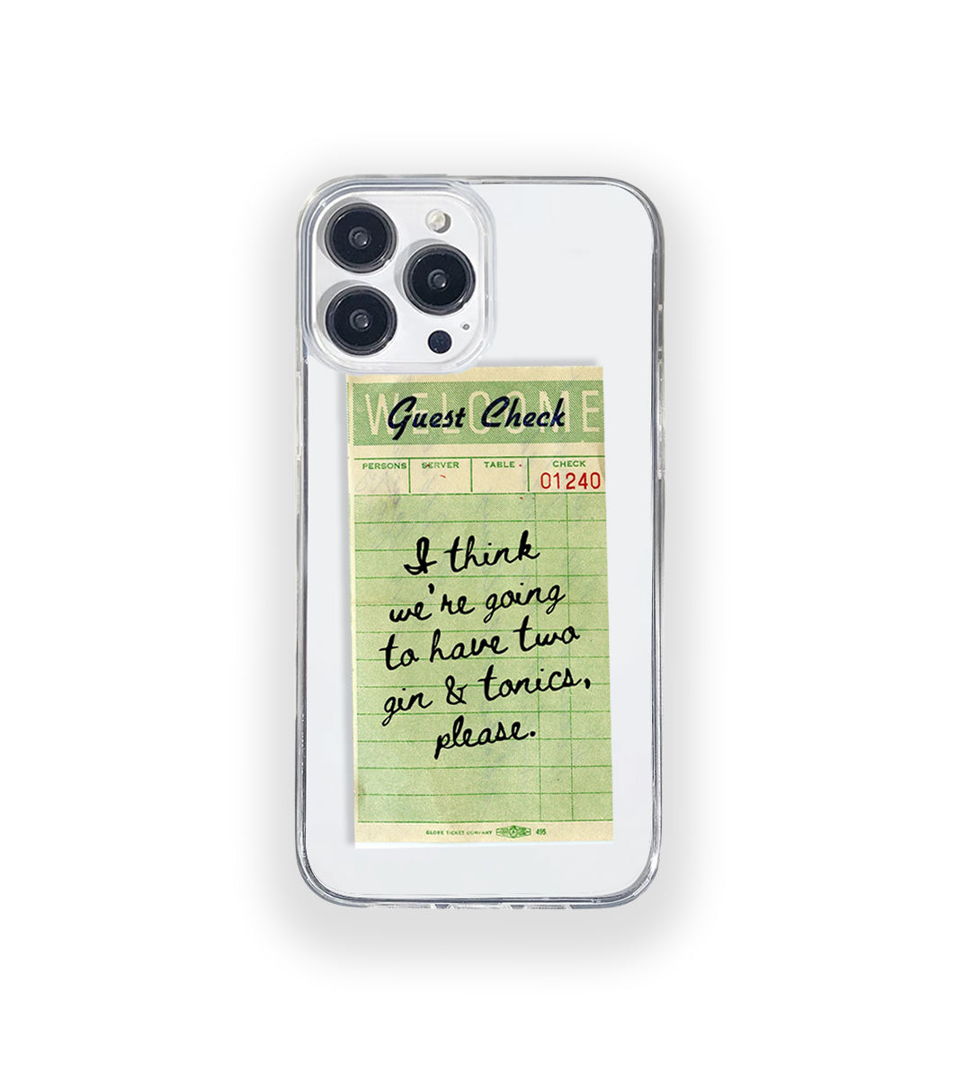 Gin & Tonic Guest Check Silicone Clear Case
