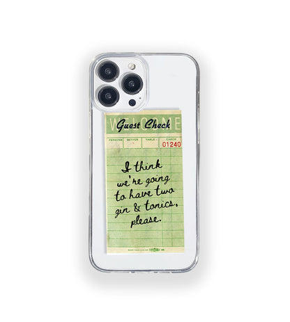 Gin & Tonic Guest Check Silicone Clear Case