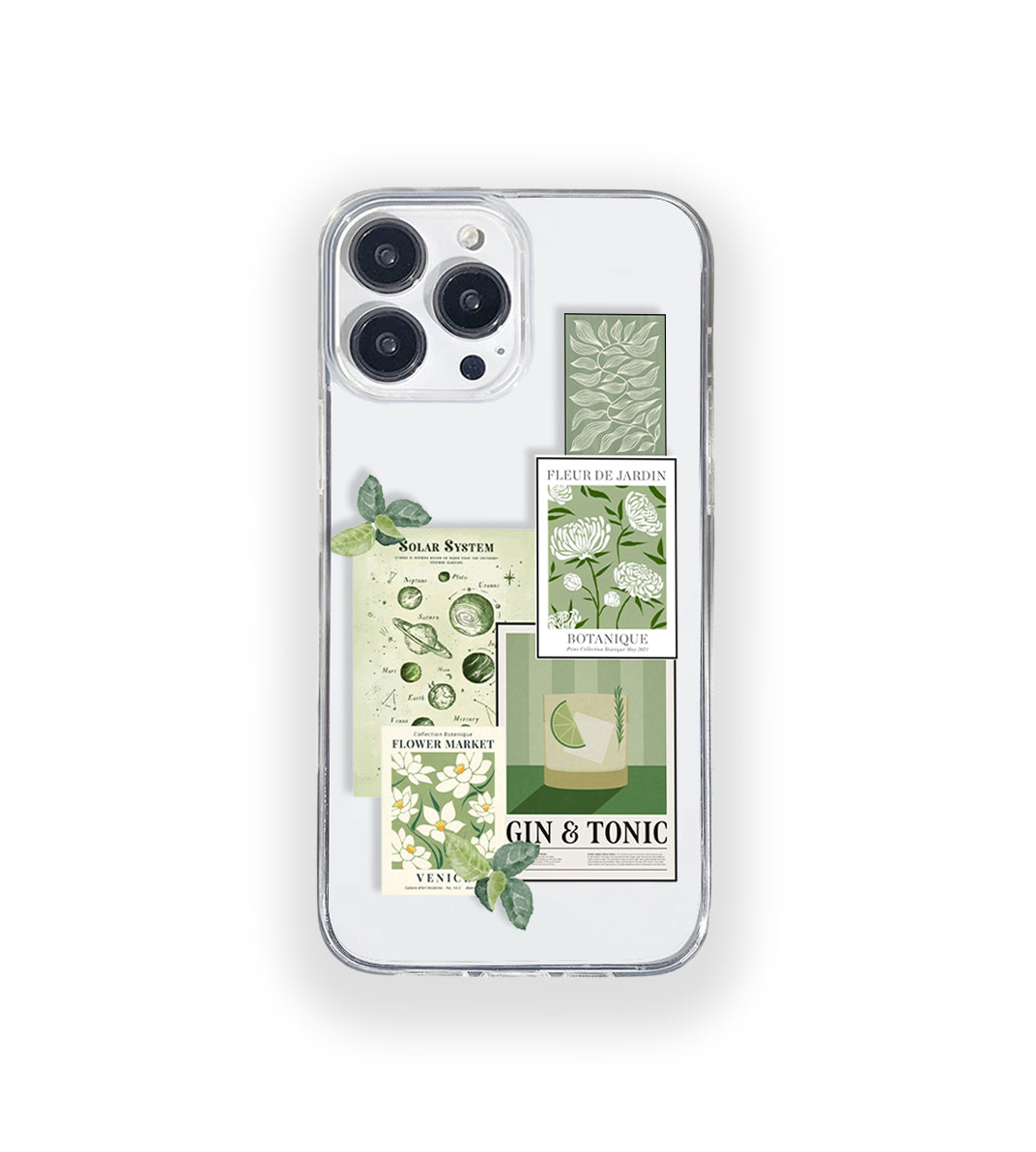 Green Aesthetic Silicone Clear Case
