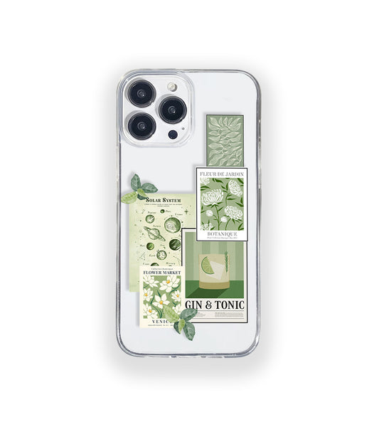 Green Aesthetic Silicone Clear Case