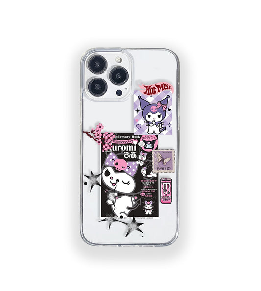 Clear silicone phone case featuring minimalist printed artwork, shown in lightweight transparent finish