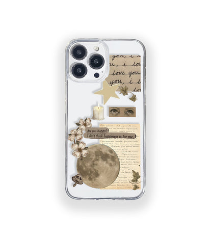 Moon Vintage Aesthetic Silicone Clear Case