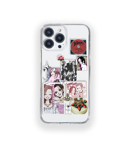 Clear silicone phone case featuring minimalist printed artwork, shown in lightweight transparent finish