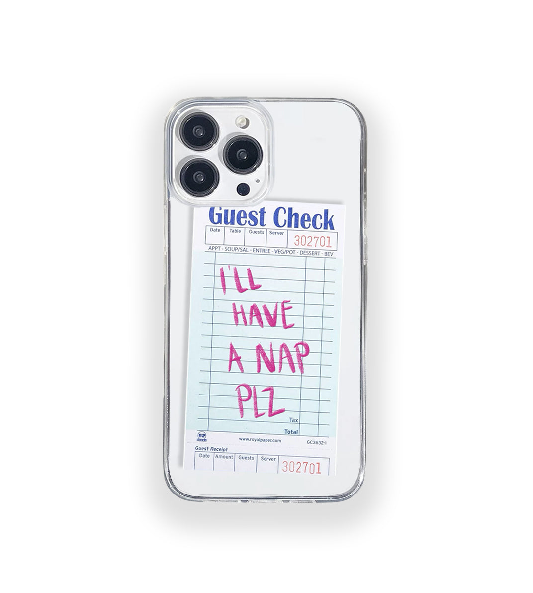 Nap Pls Guest Check Silicone Clear Case