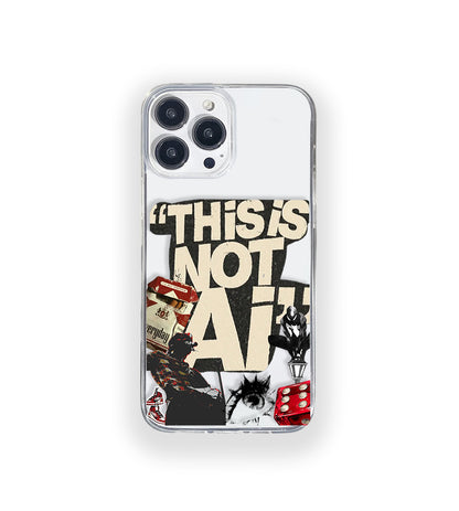 Clear silicone phone case featuring minimalist printed artwork, shown in lightweight transparent finish