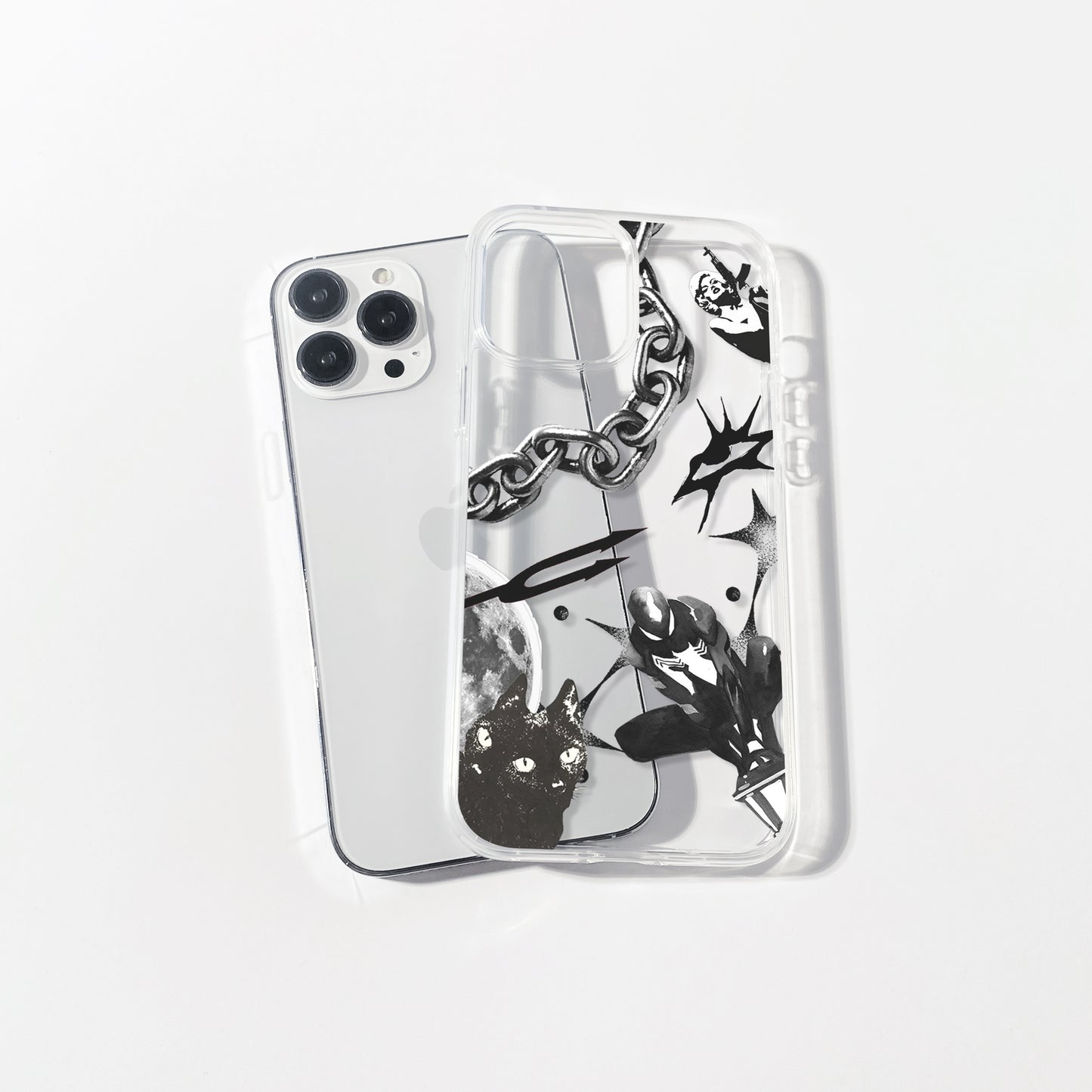 Noir Frequency Aesthetic Silicone Clear Case