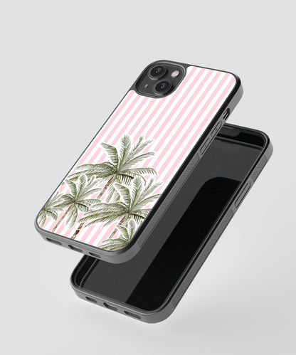 Pink Palms Beach Glass Phone Case Cover