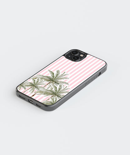 Pink Palms Beach Glass Phone Case Cover