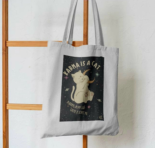 Taylor Swift Karma is a cat Tote Bag - Aesthetic Tote Bags - Habit Tote