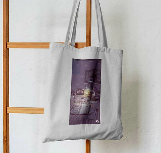Purple Night Glow Tote Bag - Aesthetic Tote Bags - Habit Tote