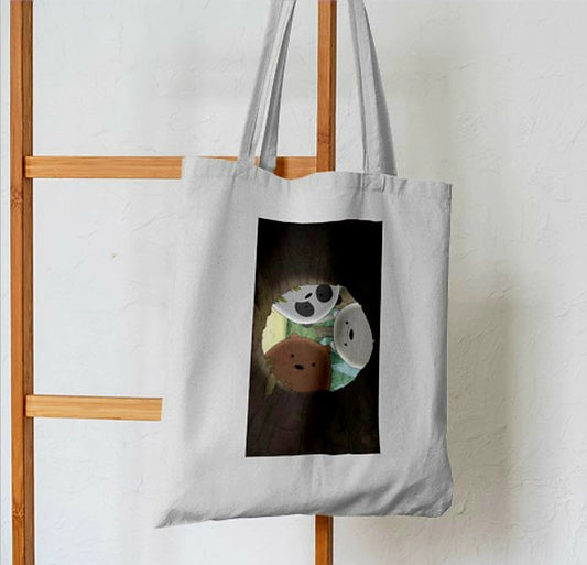 Into the Abyss Bear Trio Tote Bag - Aesthetic Tote Bags - Habit Tote