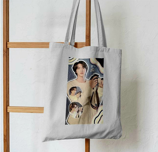 BTS Jin Charm Tote Bag - Aesthetic Tote Bags - Habit Tote
