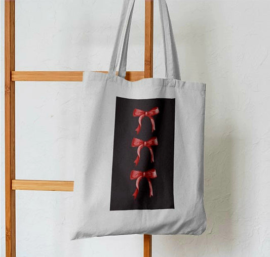 Red Bowtie Tote Bag - Aesthetic Tote Bags - Habit Tote