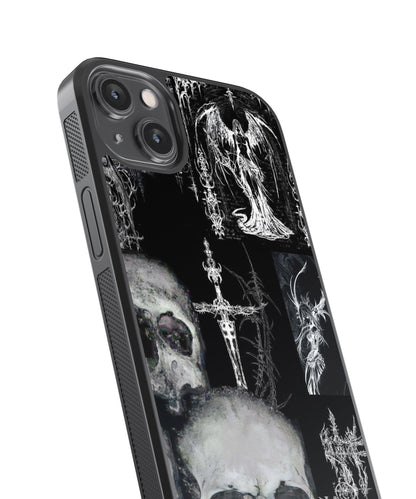 Skulls Cybersigilism Glass Phone Case Cover