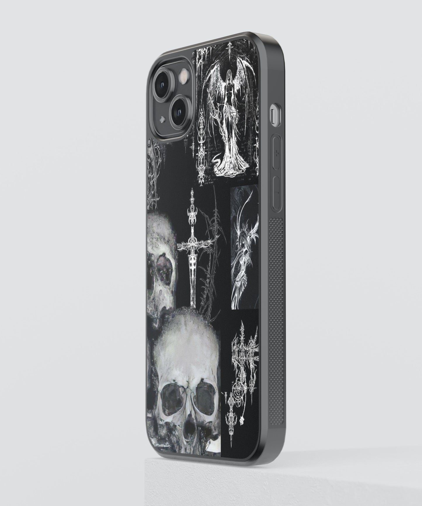 Skulls Cybersigilism Glass Phone Case Cover