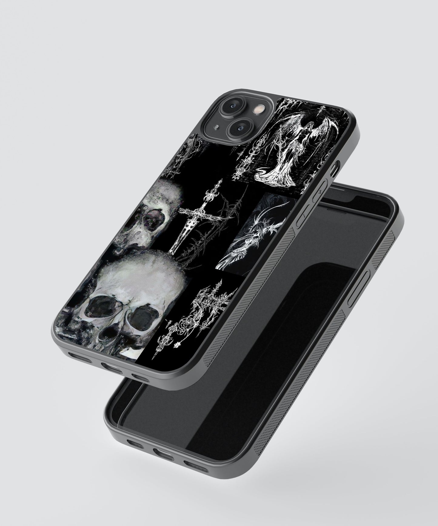 Skulls Cybersigilism Glass Phone Case Cover