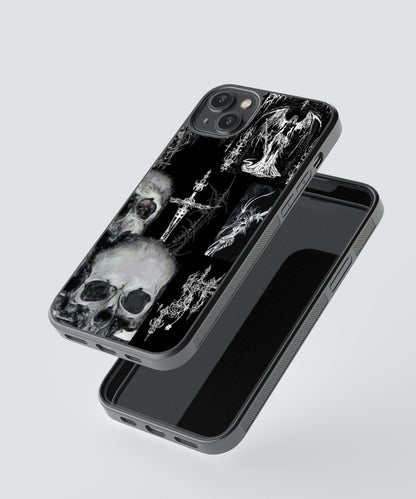 Skulls Cybersigilism Glass Phone Case Cover