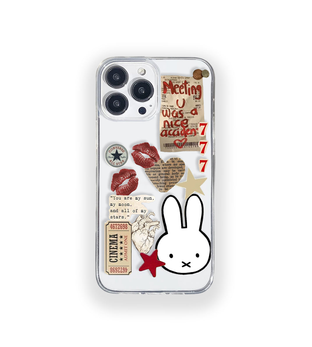 Sun & Moon Vintage Aesthetic Silicone Clear Case