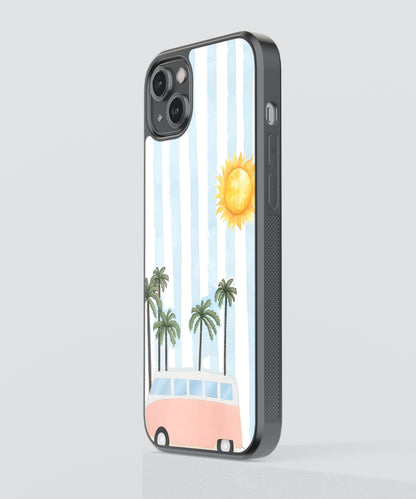 Surf Van Beach Glass Phone Case Cover