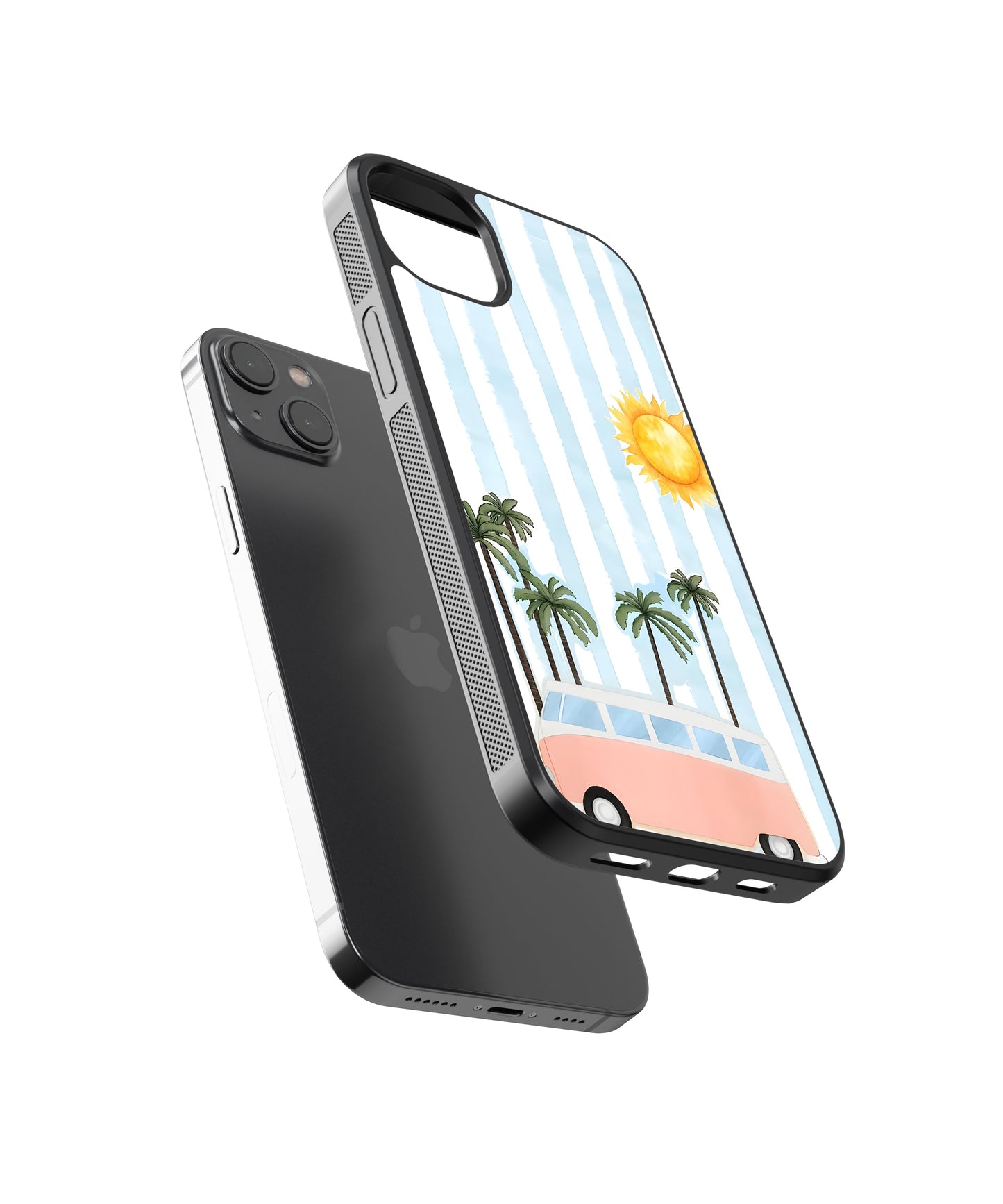 Surf Van Beach Glass Phone Case Cover
