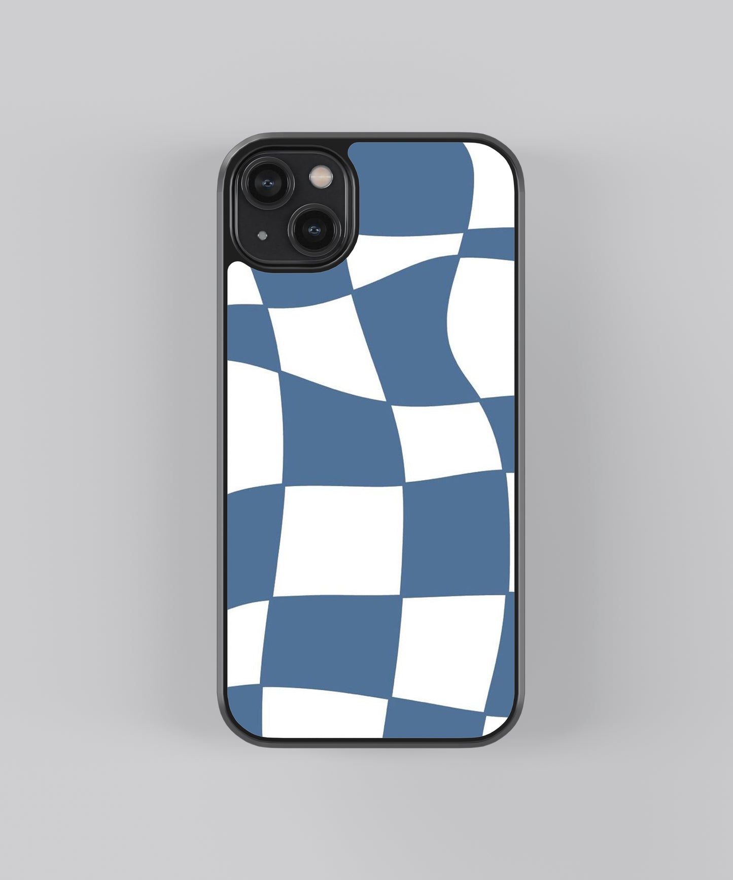 Blue Checkers Y2K Glass Phone Case Cover - Aesthetic Phone Cases - Culltique