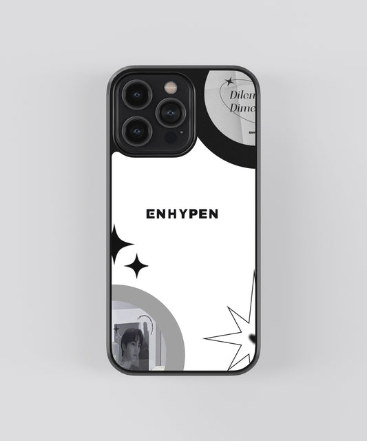 Enhypen B&W K-Pop Glass Phone Case Cover - Aesthetic Phone Cases - Culltique