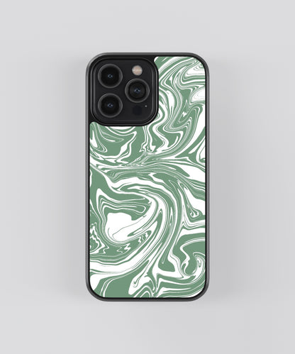 Green Marble Abstract Glass Phone Case Cover - Aesthetic Phone Cases - Culltique