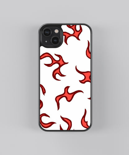 Red Flames Pattern Abstract Glass Phone Case Cover - Aesthetic Phone Cases - Culltique