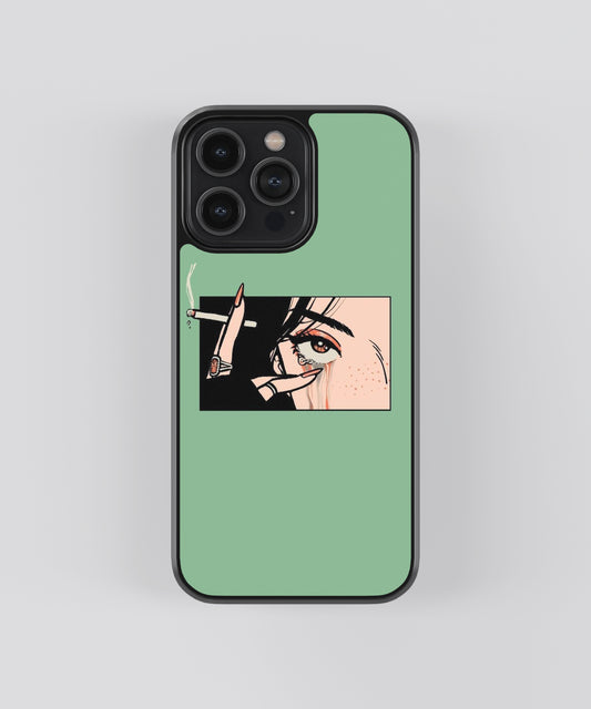 Smokey Eyes Anime Glass Phone Case Cover - Aesthetic Phone Cases - Culltique