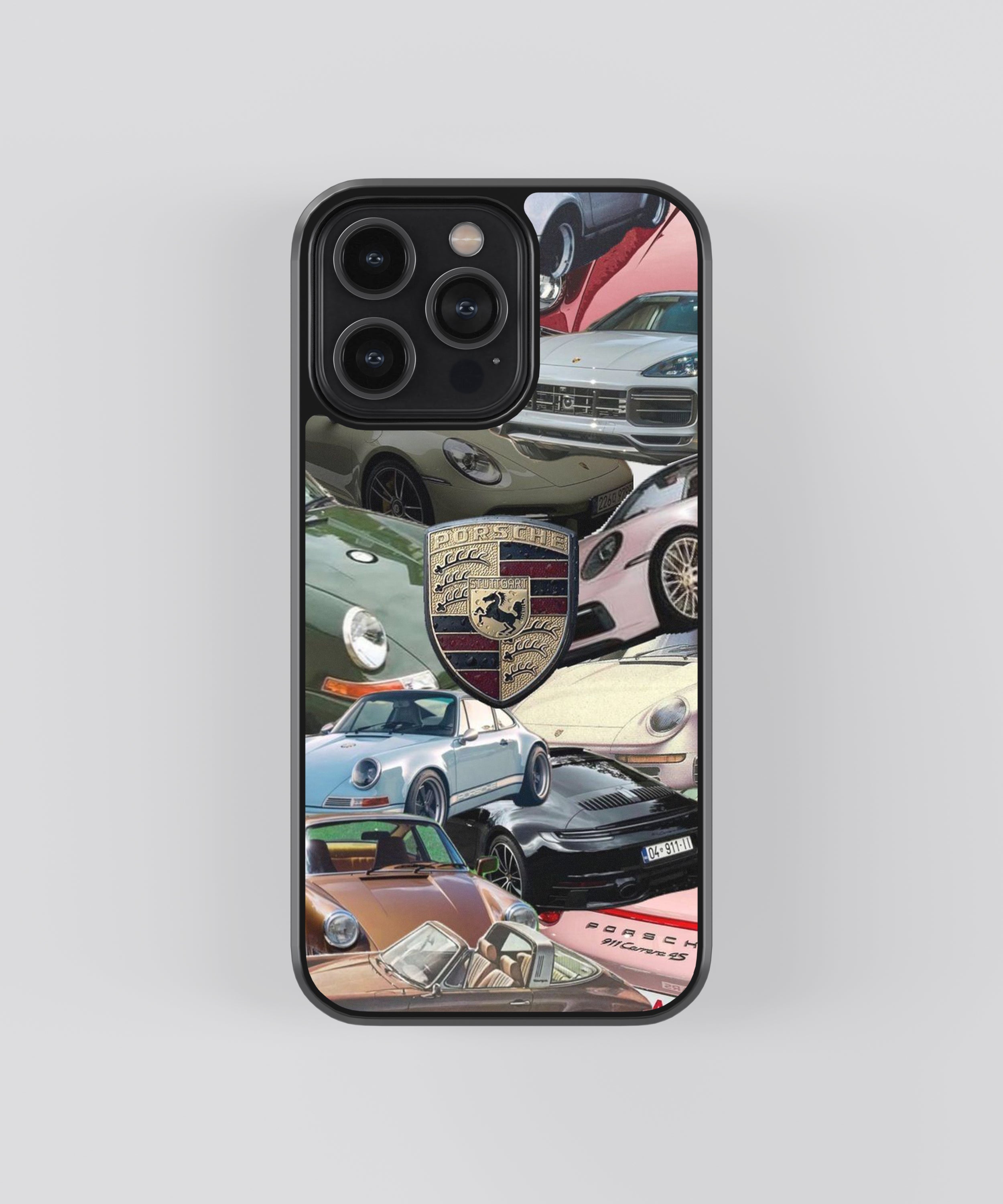 Porsche Vintage Glass Phone Case Cover - Aesthetic Phone Cases - Culltique