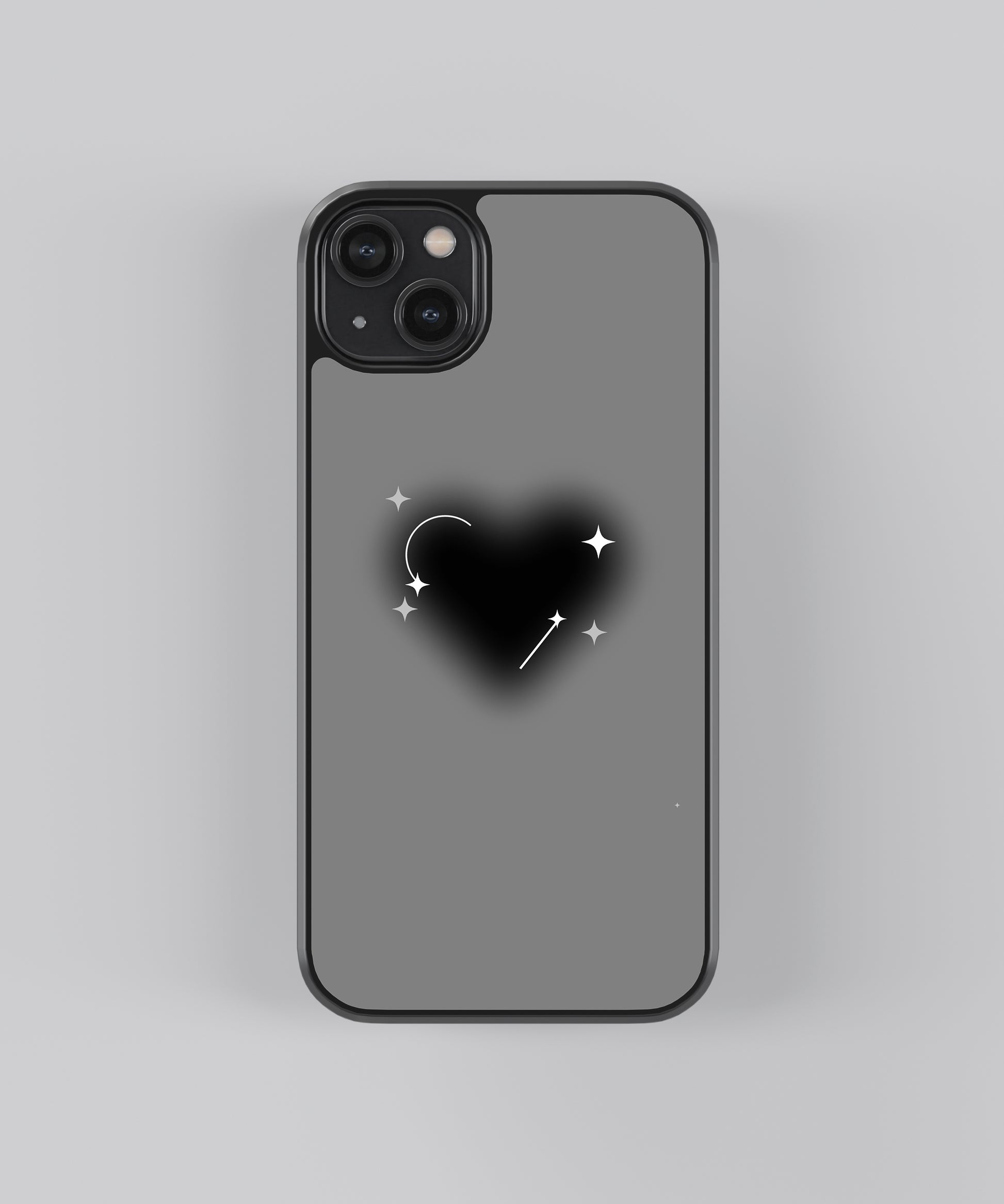 Black Heart Abstract Glass Phone Case Cover Black Heart Abstract Glass Phone Case Cover