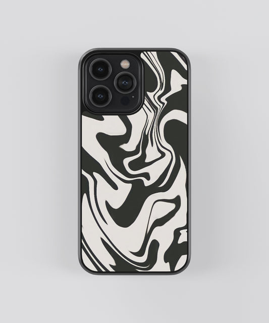 B&W Marble Abstract Glass Phone Case Cover - Aesthetic Phone Cases - Culltique