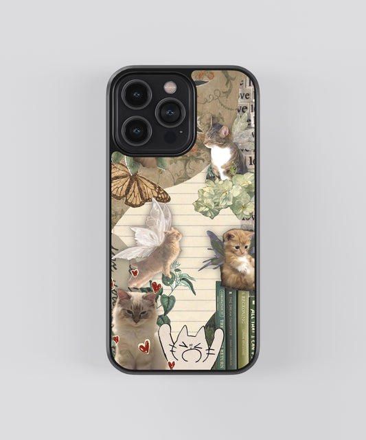 Kitty Vintage Glass Phone Case Cover - Aesthetic Phone Cases - Culltique