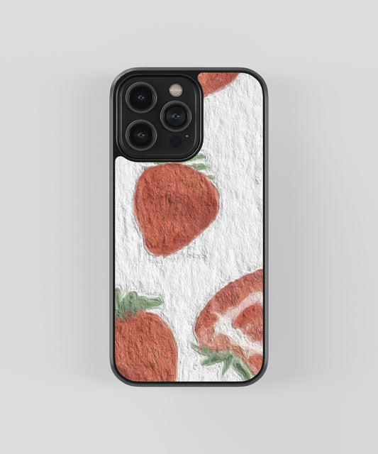 Strawberries Artwork Abstract Glass Phone Case Cover - Aesthetic Phone Cases - Culltique