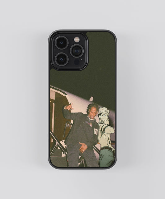 Travis Scott & Sukuna Anime Glass Phone Case Cover - Aesthetic Phone Cases - Culltique