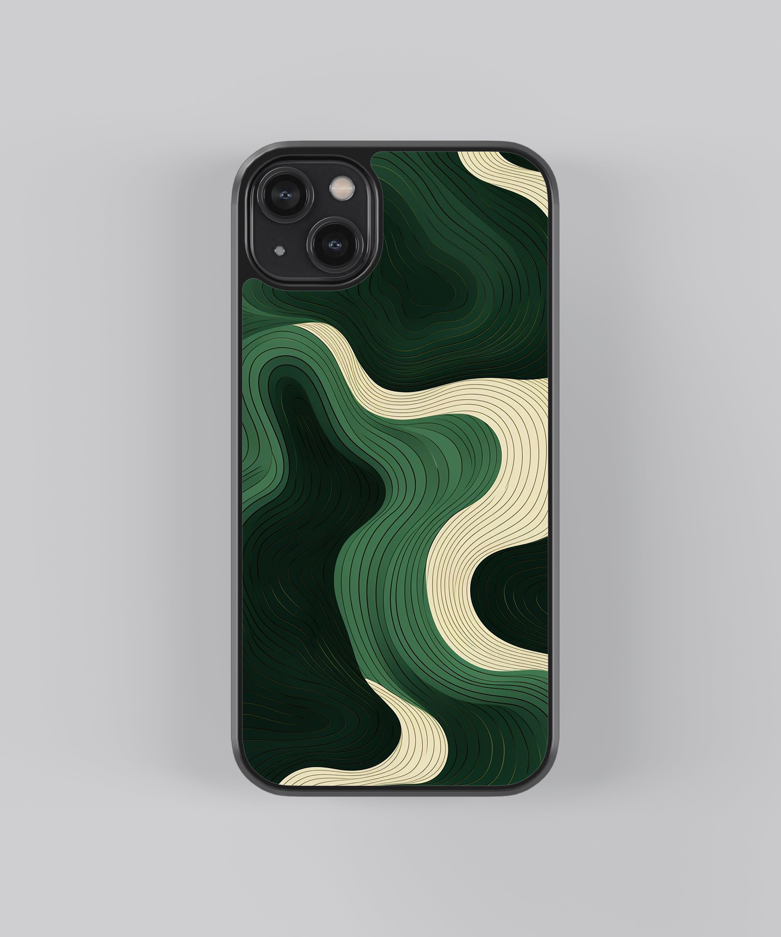 Dark Green Pattern Abstract Glass Phone Case Cover - Aesthetic Phone Cases - Culltique