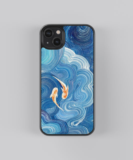 Yin Yang Fishes Abstract Glass Phone Case Cover - Aesthetic Phone Cases - Culltique